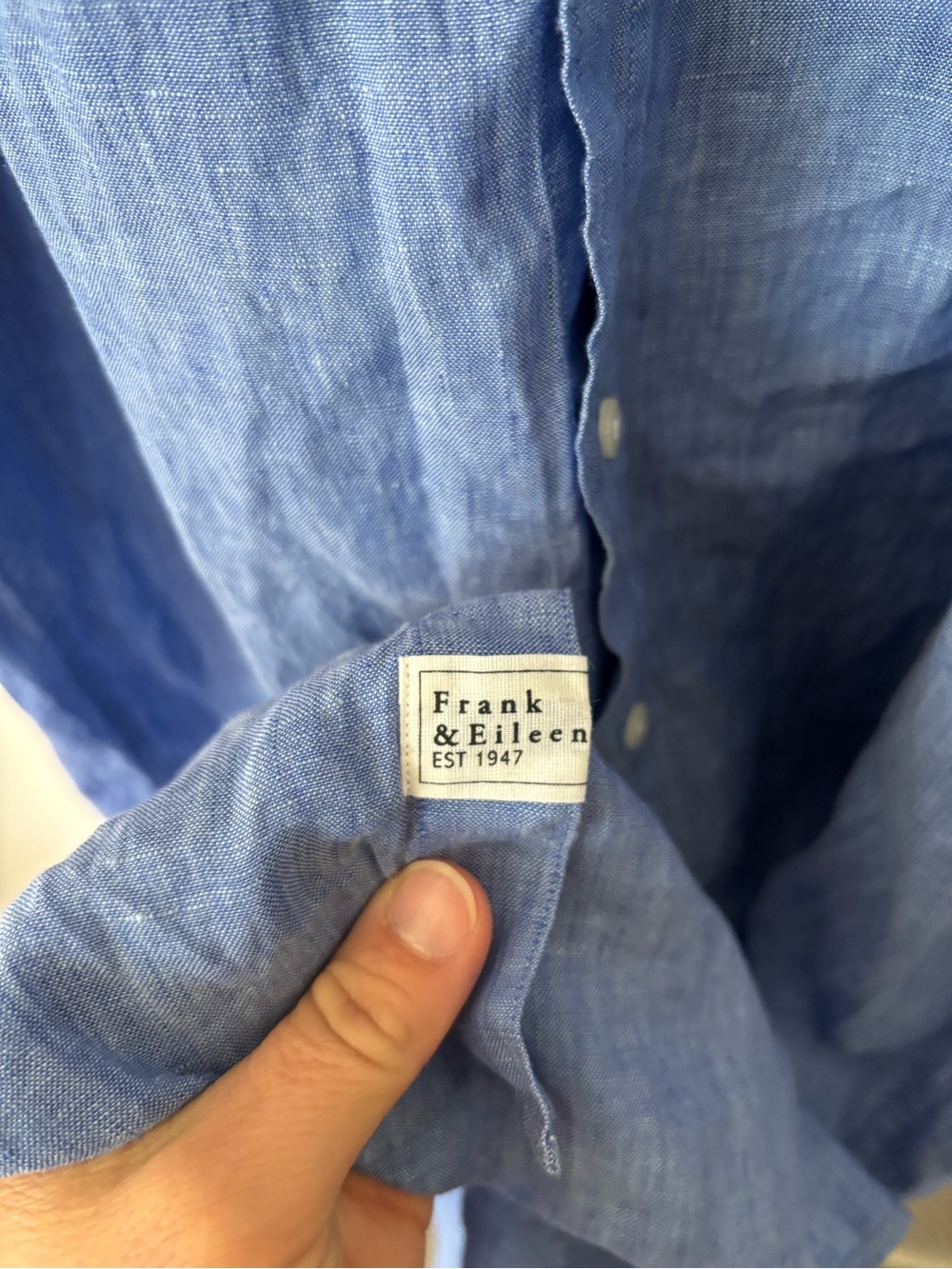 Frank & Eileen Blue Linen Button-Front Maxi Shirt Dress - Picture 5 of 6